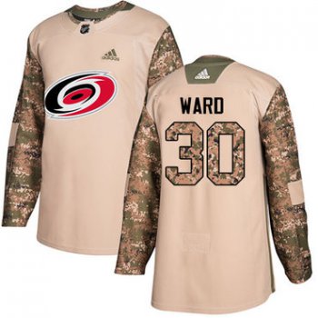 Adidas Hurricanes #30 Cam Ward Camo Authentic 2017 Veterans Day Stitched NHL Jersey