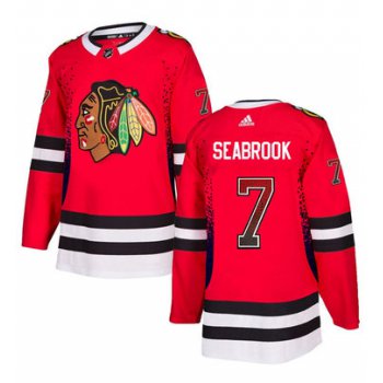 Men's Chicago Blackhawks #7 Brent Seabrook Red Drift Fashion Adidas Jersey