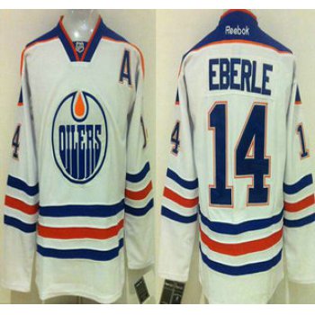 Men's Edmonton Oilers #14 Jordan Eberle Reebok White Away Premier Jersey
