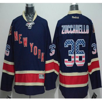Men's New York Rangers #36 Mats Zuccarello USA Flag Fashion Navy Blue Jersey