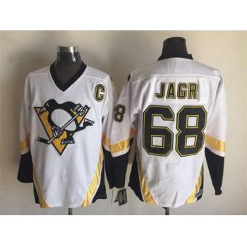 Men's Pittsburgh Penguins #68 Jaromir Jagr 2002-03 White CCM Vintage Throwback Jersey