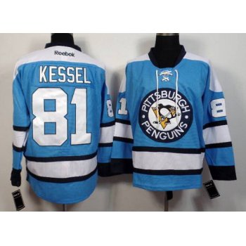 Men's Pittsburgh Penguins #81 Phil Kessel Light Blue Premier Alternate Jersey