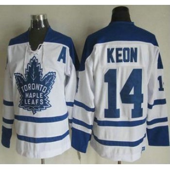 Men's Toronto Maple Leafs #14 Dave Keon 2000-01 White CCM Vintage Throwback Jersey