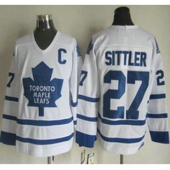 Men's Toronto Maple Leafs #27 Darryl Sittler 2000-01 White CCM Vintage Throwback Jersey