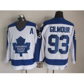 Men's Toronto Maple Leafs #93 Doug Gilmour 1982-83 White CCM Vintage Throwback Jersey