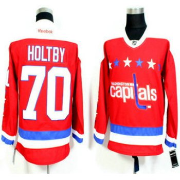 Men's Washington Capitals #70 Braden Holtby Red Third Reebok Hockey Jersey