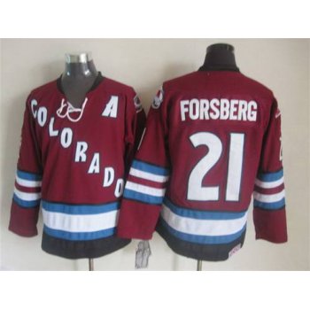 Men's Colorado Avalanche #21 Peter Forsberg 2001-02 Red CCM Vintage Throwback Jersey