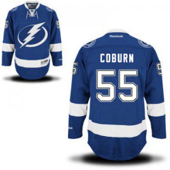 Men's Reebok Tampa Bay Lightning #55 Braydon Coburn Premier Royal Blue Home NHL Jersey