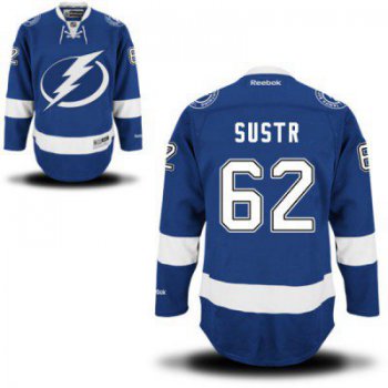 Men's Reebok Tampa Bay Lightning #62 Andrej Sustr Royal Blue Home NHL Jersey