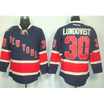 New York Rangers #30 Henrik Lundqvist Navy Blue Third 85TH Jersey