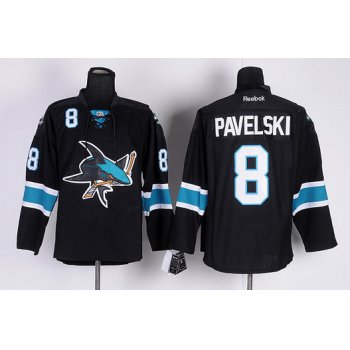 San Jose Sharks #8 Joe Pavelski Black Third Jersey