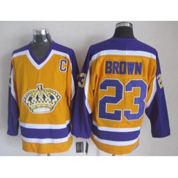 Los Angeles Kings #23 Dustin Brown Yellow Throwback CCM Jersey