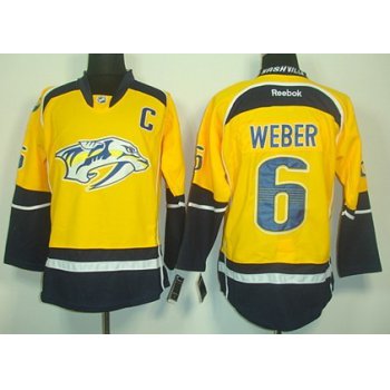 Nashville Predators #6 Shea Weber Yellow Jersey