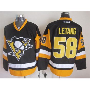 Pittsburgh Penguins #58 Kris Letang Black Third Jersey