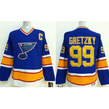 St. Louis Blues #99 Wayne Gretzky Blue Throwback CCM Jersey