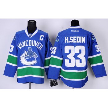Vancouver Canucks #33 Henrik Sedin Blue Jersey