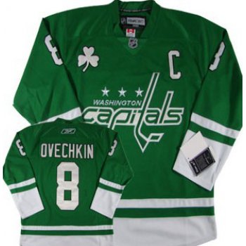 Washington Capitals #8 Alex Ovechkin St. Patrick's Day Green Jersey