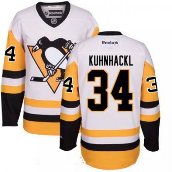 Men's Pittsburgh Penguins #34 Tom Kuhnhackl White Third Stitched NHL Reebok Hockey Jersey