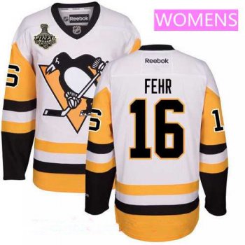 Women's Pittsburgh Penguins #16 Eric Fehr White Third 2017 Stanley Cup Finals Patch Stitched NHL Reebok Hockey Jersey