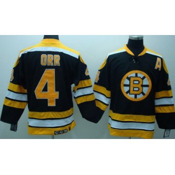 Boston Bruins #4 Bobby Orr Black Throwback CCM Jersey