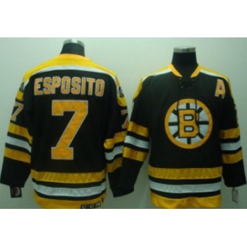 Boston Bruins #7 Phil Esposito Black Throwback CCM Jersey
