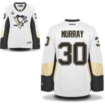 Women's Pittsburgh Penguins #30 Matt Murray White Road 2017 Stanley Cup NHL Finals Patch Jersey