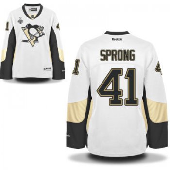 Women's Pittsburgh Penguins #41 Daniel Sprong White Road 2017 Stanley Cup NHL Finals Patch Jersey