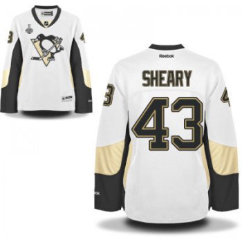 Women's Pittsburgh Penguins #43 Conor Sheary White Road 2017 Stanley Cup NHL Finals Patch Jersey