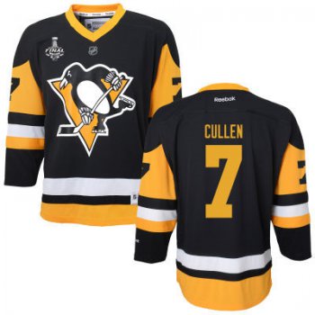 Women's Pittsburgh Penguins #7 Matt Cullen Black With Yellow 2017 Stanley Cup NHL Finals Patch Jersey