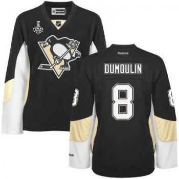 Women's Pittsburgh Penguins #8 Brian Dumoulin Black Team Color 2017 Stanley Cup NHL Finals Patch Jersey