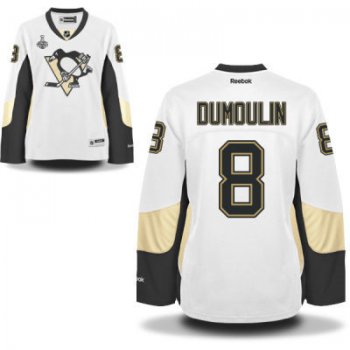 Women's Pittsburgh Penguins #8 Brian Dumoulin White Road 2017 Stanley Cup NHL Finals Patch Jersey
