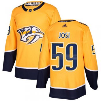 Adidas Predators #59 Roman Josi Yellow Home Authentic Stitched NHL Jersey