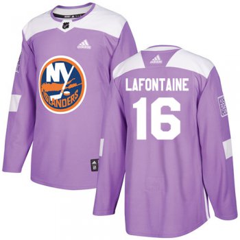 Adidas Islanders #16 Pat LaFontaine Purple Authentic Fights Cancer Stitched NHL Jersey