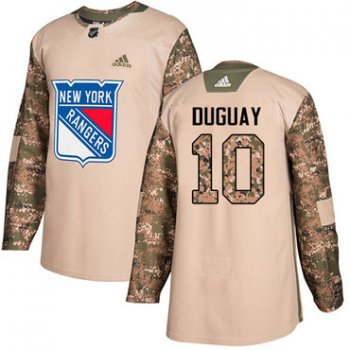 Adidas Rangers #10 Ron Duguay Camo Authentic 2017 Veterans Day Stitched NHL Jersey