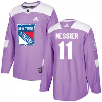 Adidas Rangers #11 Mark Messier Purple Authentic Fights Cancer Stitched NHL Jersey