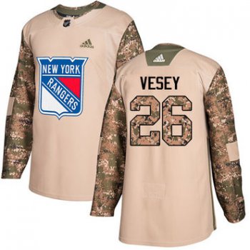 Adidas Rangers #26 Jimmy Vesey Camo Authentic 2017 Veterans Day Stitched NHL Jersey