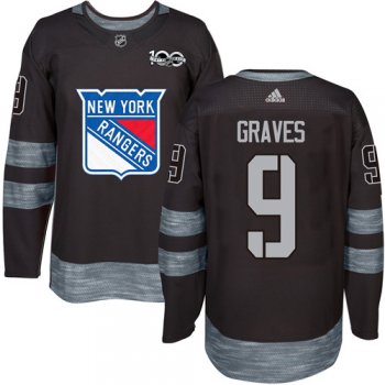 Men's York Rangers #9 Adam Graves Black 1917-2017 100th Anniversary Stitched NHL Jersey