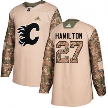 Adidas Flames #27 Dougie Hamilton Camo Authentic 2017 Veterans Day Stitched NHL Jersey