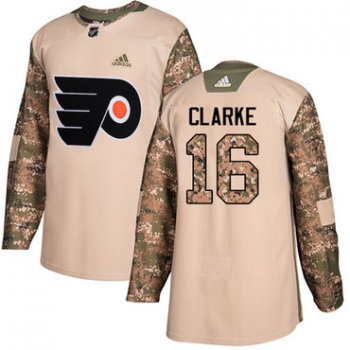 Adidas Flyers #16 Bobby Clarke Camo Authentic 2017 Veterans Day Stitched NHL Jersey