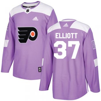 Adidas Flyers #37 Brian Elliott Purple Authentic Fights Cancer Stitched NHL Jersey