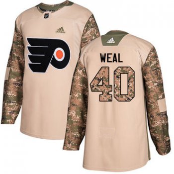 Adidas Flyers #40 Jordan Weal Camo Authentic 2017 Veterans Day Stitched NHL Jersey