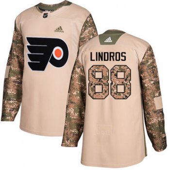 Adidas Flyers #88 Eric Lindros Camo Authentic 2017 Veterans Day Stitched NHL Jersey