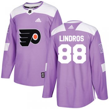 Adidas Flyers #88 Eric Lindros Purple Authentic Fights Cancer Stitched NHL Jersey