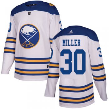 Adidas Sabres #30 Ryan Miller White Authentic 2018 Winter Classic Stitched NHL Jersey