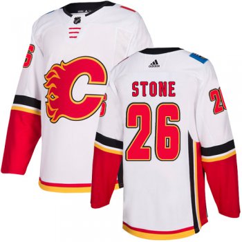 Men's Adidas Calgary Flames #26 Michael Stone White Away Authentic NHL Jersey