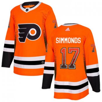 Men's Philadelphia Flyers #17 Wayne Simmonds Orange Drift Fashion Adidas Jersey