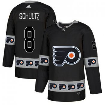 Men's Philadelphia Flyers #8 Dave Shultz Black Team Logos Fashion Adidas Jersey