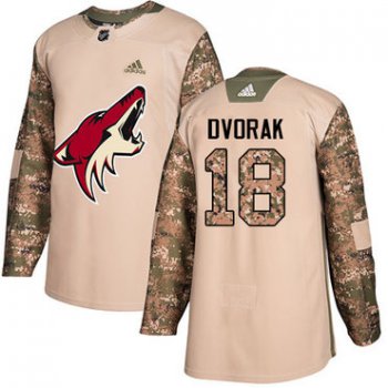Adidas Coyotes #18 Christian Dvorak Camo Authentic 2017 Veterans Day Stitched NHL Jersey