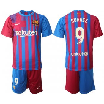 Men 2021-2022 Club Barcelona home red 9 Nike Soccer Jerseys