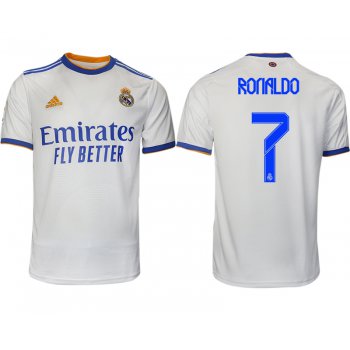 Men 2021-2022 Club Real Madrid home aaa version white 7 Soccer Jerseys